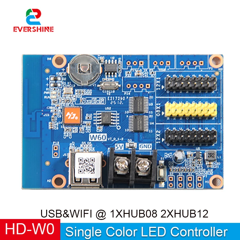 W60 HD-W60 Support usb and built-in wifi single and dual color led panel display module control card