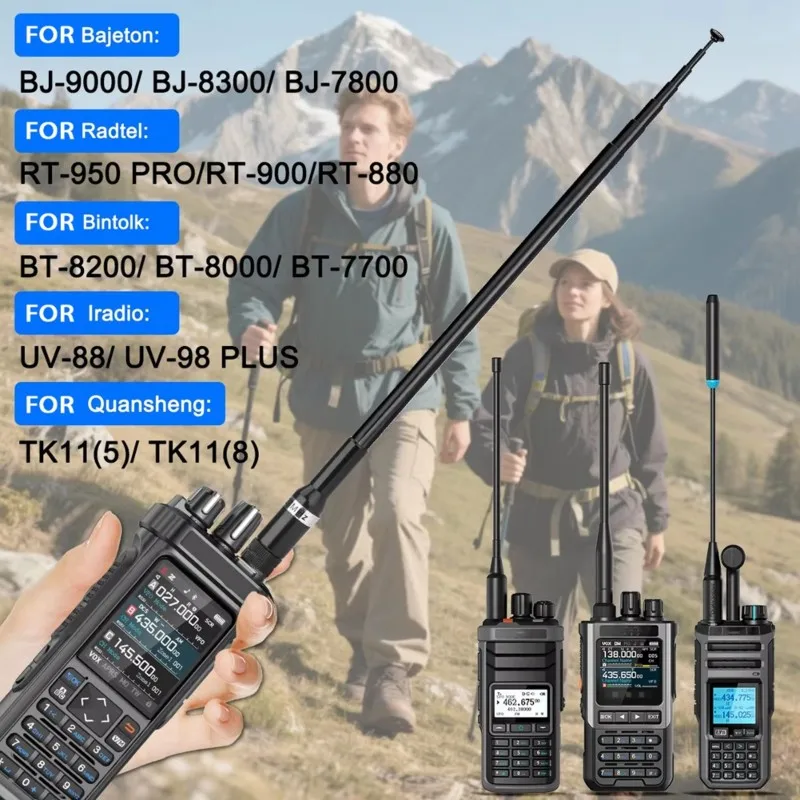CB Antenna 27Mhz SMA-Female Handheld Telescopic For BAJETON BJ-9000 BJ-7800 BJ-8300 For Radtel RT-950 Pro Walkie Talkies