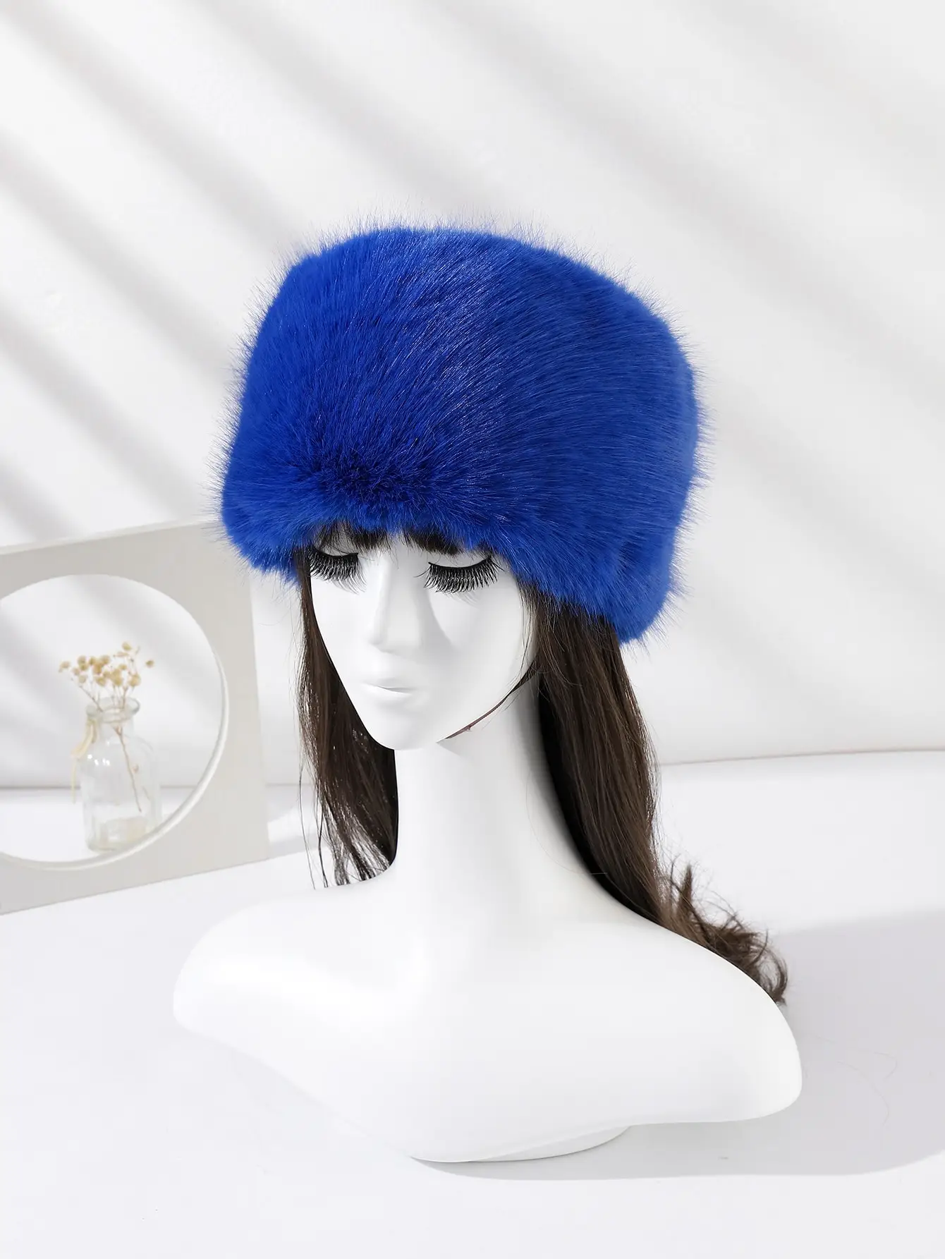 2023 Winter Thick Furry Hairband Fluffy Russian Faux Fur Women Girl Fur Headband Hat Winter Outdoor Earwarmer Ski Hats Hot