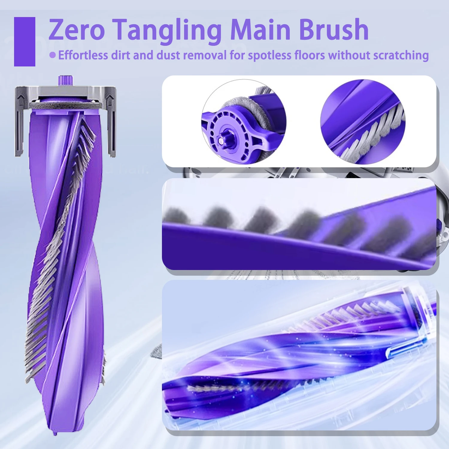 مناسبة لملحقات المكنسة الكهربائية الروبوتية Narwal Flow: الفرشاة الرئيسية/ممسحة المسار/الفرشاة الجانبية/فلتر HEPA/حقيبة الغبار