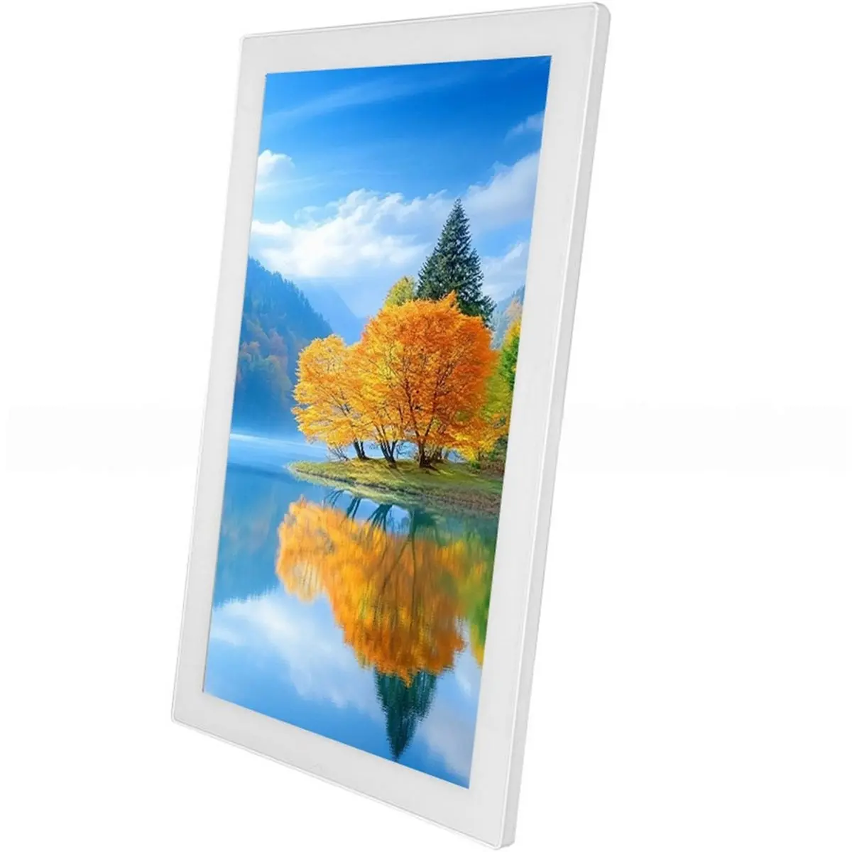 (DT93) 21.5 Inch Digital Picture Frame 1280 X 800 IPS HD Digital Photo Frame Electronic Album Picture Music Movie Clock EU Plug