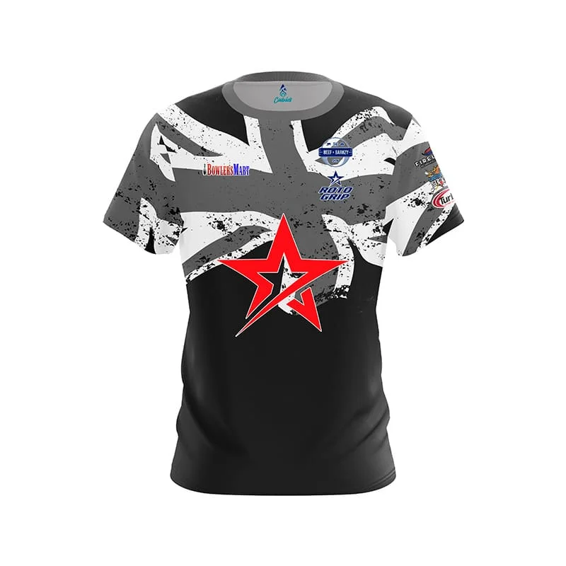 Neues 3D-Gradienten-Sternförmiges, vollbedrucktes Bowling-Shirt, kurzärmeliges Sport-T-Shirt, bequem, schnelltrocknend, lässiges Street-Top – Detail 2