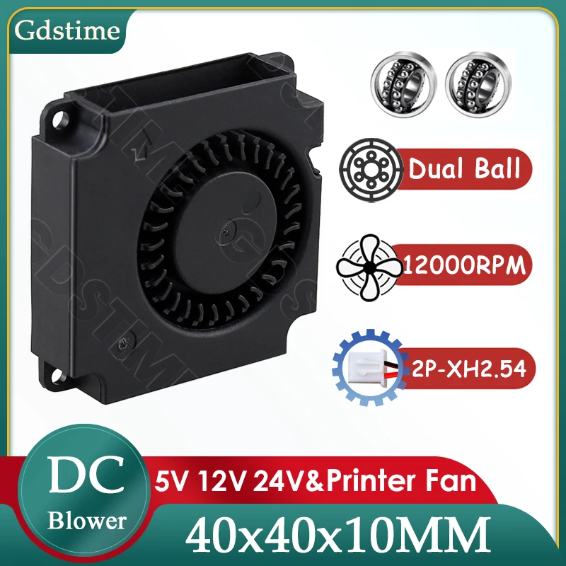 Gdstime 4010 Fan 24V 12V 5V 40MM*10MM DC Brushless Blower Fan 40MM Radial Fan 4CM Turbo Radiator for 3D Printer Accessories Part
