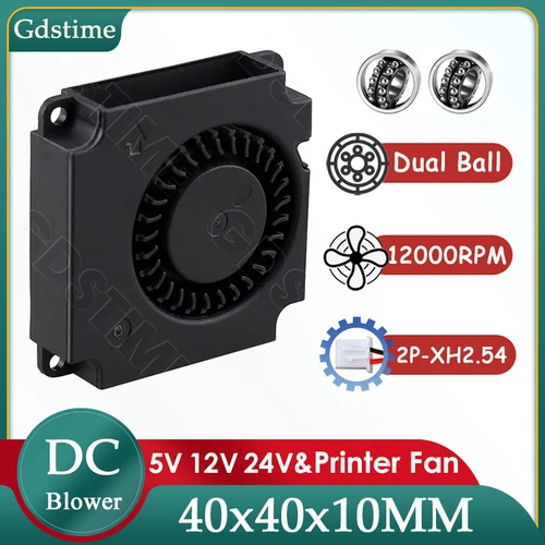 Gdstime 4010 ventilador 24V 12V 5V 40MM * 10MM DC ventilador sin escobillas 40MM ventilador Radial 4CM Turbo radiador para accesorios de impresora 3D parte