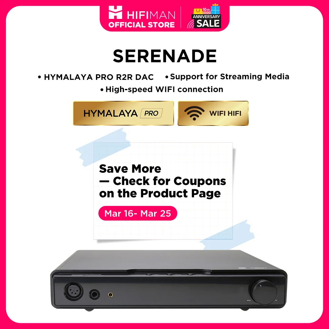 HIFIMAN SERENADE WIRELESS Amplifier with HYMALAYA PRO R2R DAC, WIFI