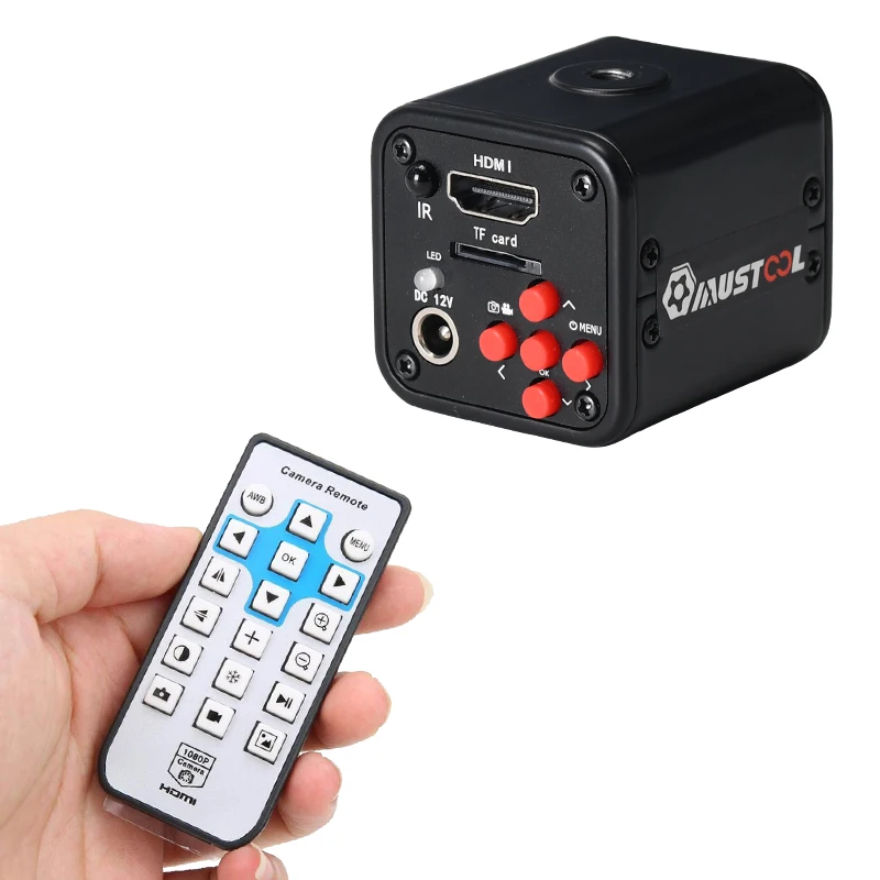 Mutool 24MP 4K 1080P videocamera HDMI Simul-focale 3.5X-100X Zoom continuo adattatore per microscopio trinoculare Stereo Barlow Lens