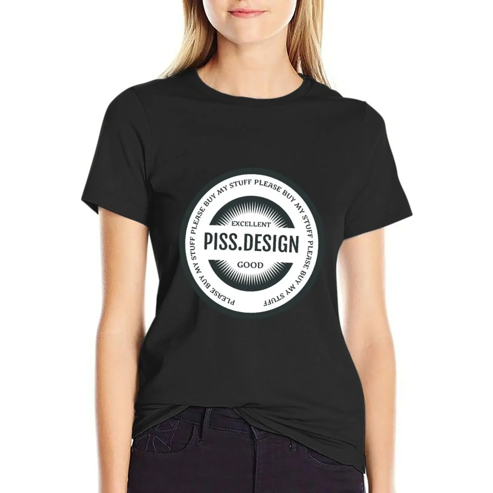 

Piss.Design Circular Logo T-Shirt quick-drying plus size tops quick drying t-shirt dress for Women graphic