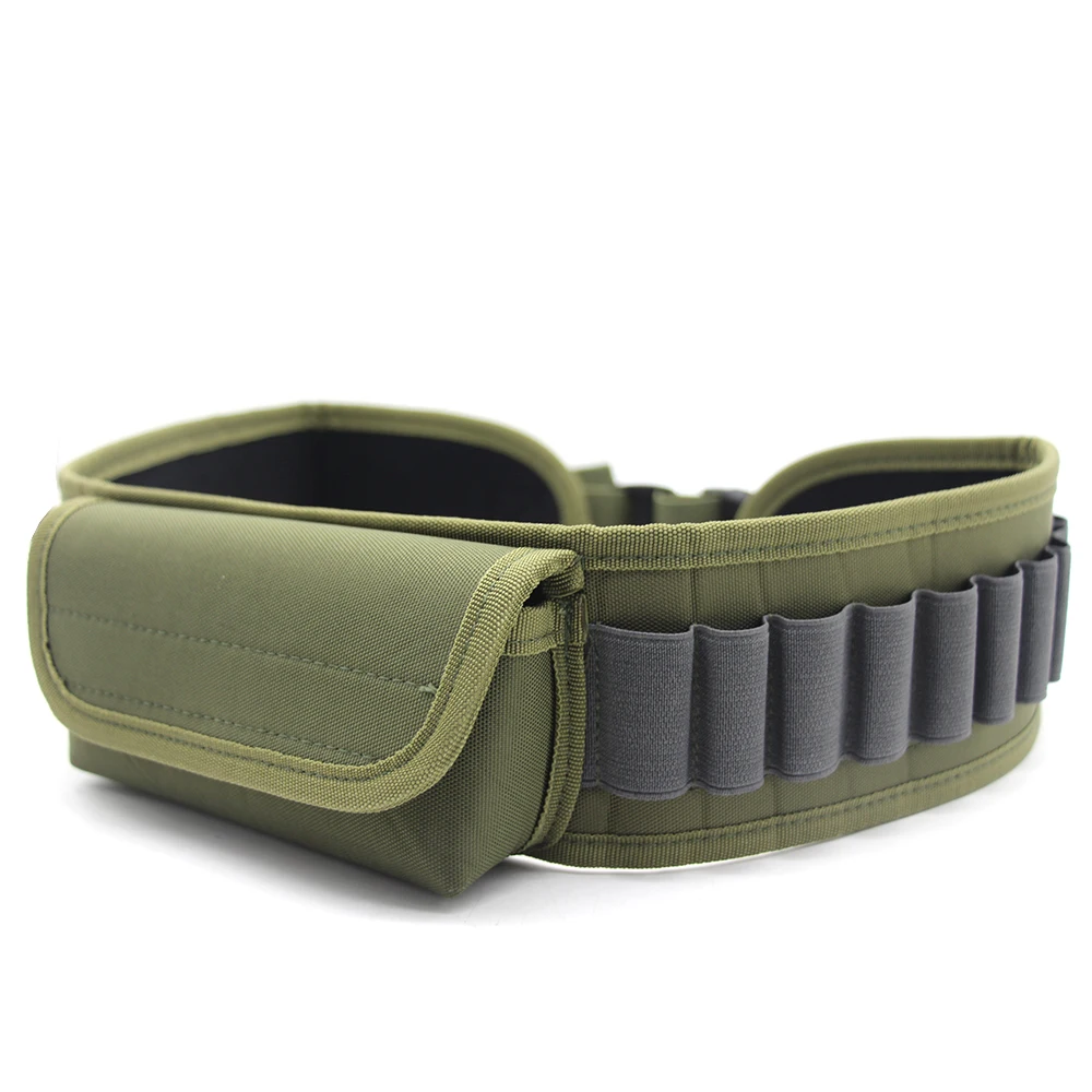 Tactical Bandolier Belt fucile a pompa 12 Gauge Cartridge Holder Bandolier Hold 30 conchiglie con tasca e fibbia a sgancio rapido