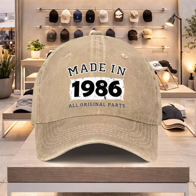 1986 Retro Baseball Cap with Number & Letter - Adjustable Snapback Unisex Hat for Men Women