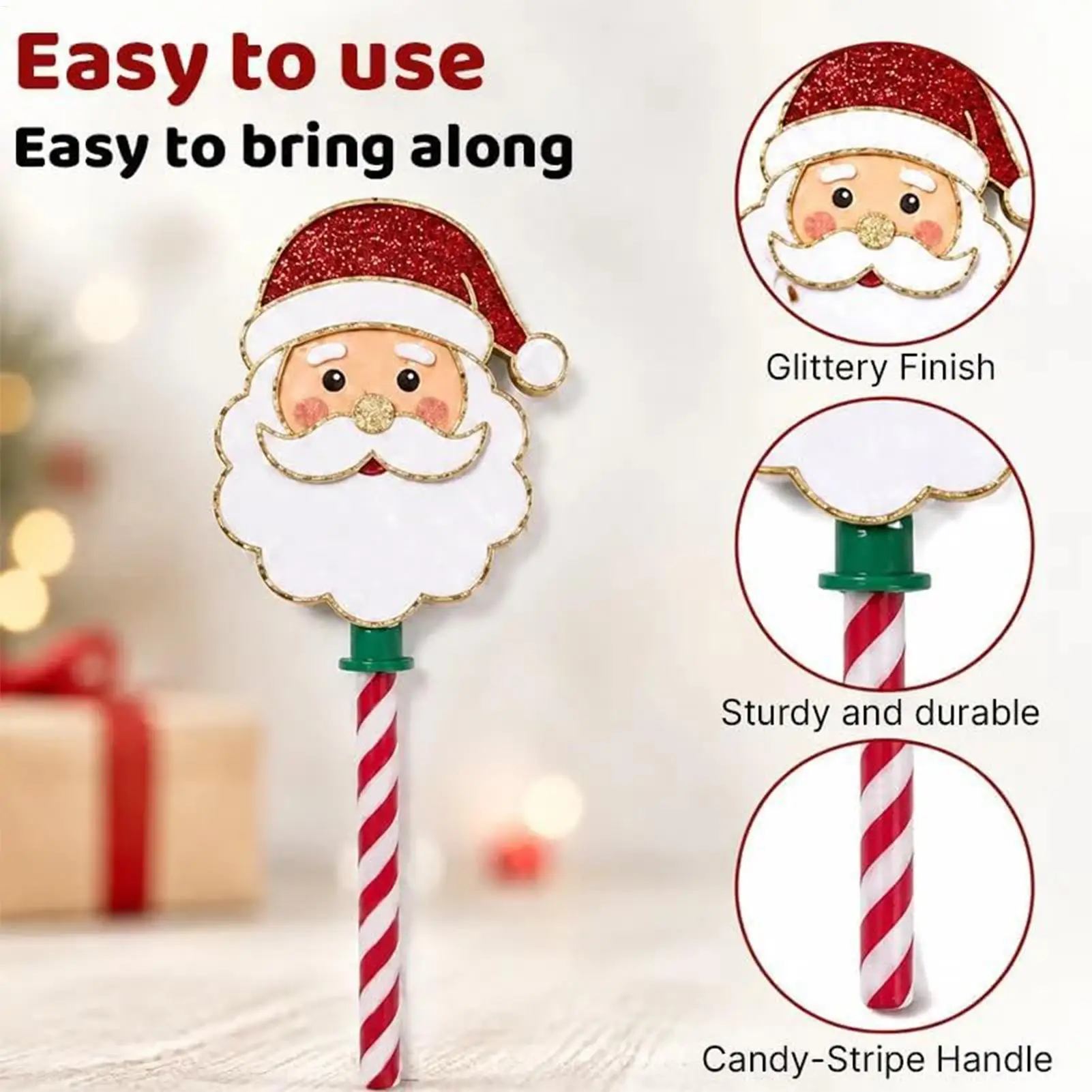 Christmas Tap to Pay Wand 3D Printed Santa Claus Credit Card Holder Funny Contactless Payment Stick Props Holiday Christmas Gift