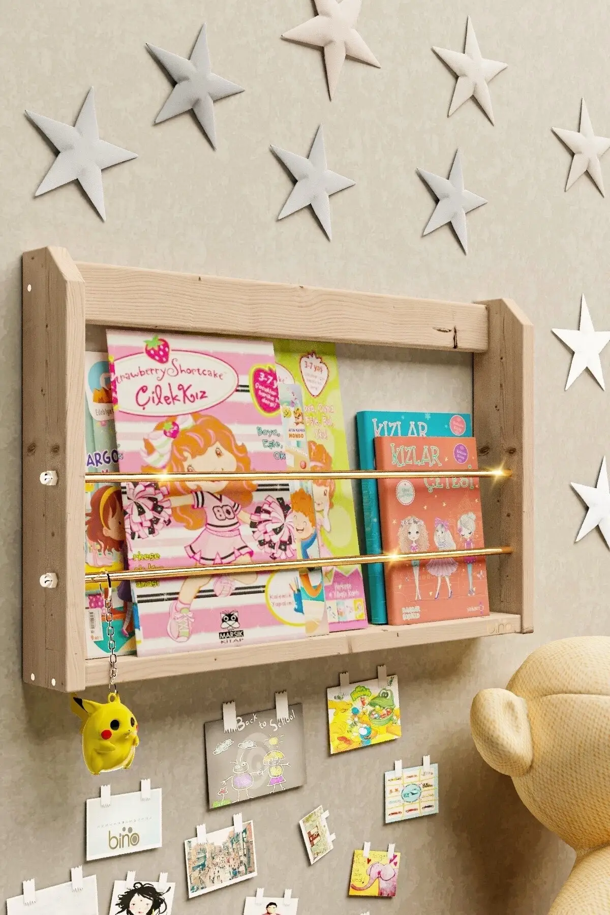 Studeerkamer Boekenkast Muur Rack Montessori Boekenplank Kind Kamer Rack Speelgoed Rack Babykamer