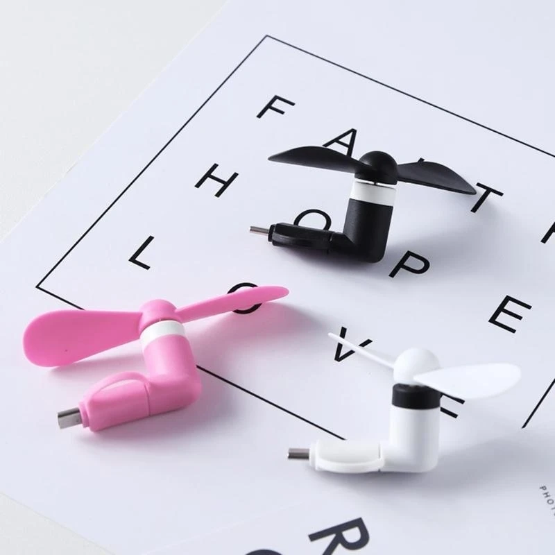 090F Mini милый USB-вентилятор типа C Съемный Гаджеты Низкая мощность для телефонов