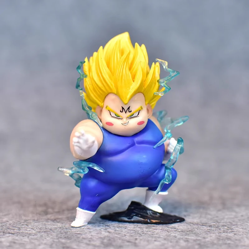 8Cm Hot Anime Dragon Ball Figure Little Chubby Guy Goku Vegeta Iv Super Saiyan Ii Pvc Action Figure Model Collectibles Toy Gifts