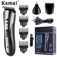 KM-1407 3-in-1 Multifunctional Man Hair Trimmer Rechargeable Professional Hair Clipper Electric Beard Shaver Nose Hair Trimmer