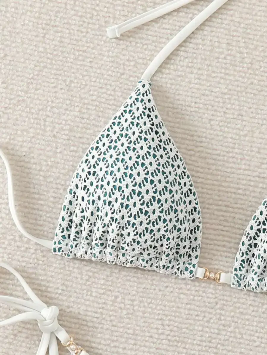 Conjunto de biquíni triangular com estampa floral Swim Mod Ditsy verão