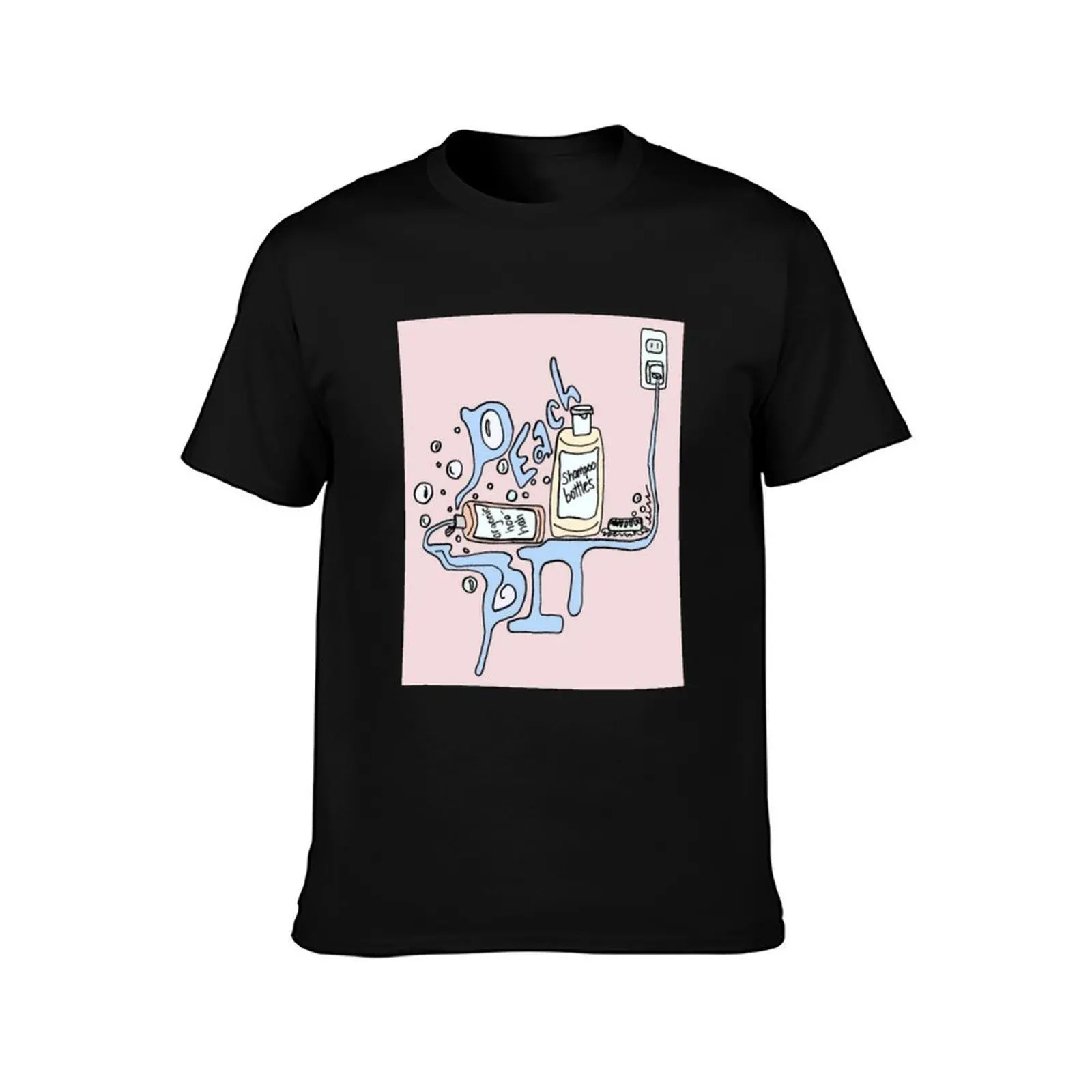 PEACH PIT: SHAMPOO BOTTLES (original colour background) T-Shirt Summer Casual Cotton Tee Oversized Streetwear Tops