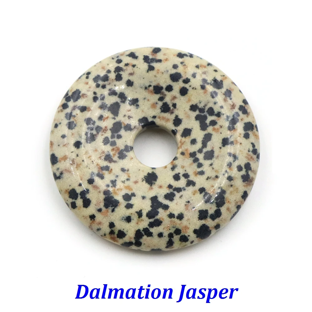 Modische 50mm Große Lochperlen Runde Kreisperlen Naturstein Quarz Kristall Anhänger DIY Friedensknoten Halskette Zubehör Glücksbringer Geschenk – Detail 5
