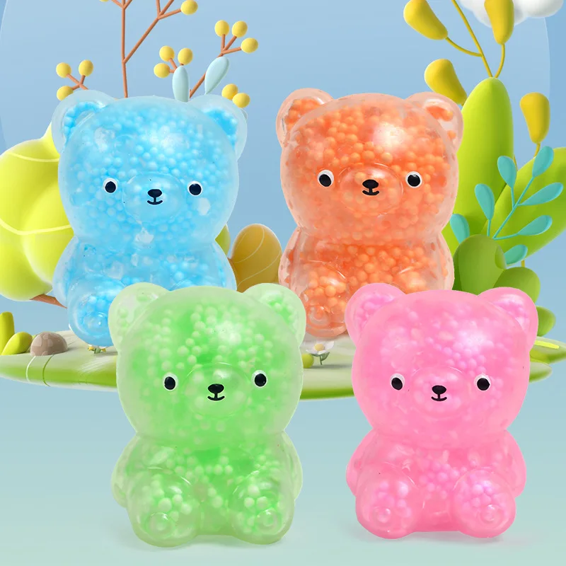 Urso dos desenhos animados espuma de ar espremer pitada brinquedo para crianças adulto alívio do estresse ventilação bola sensorial bonito animal mole fidget presente engraçado