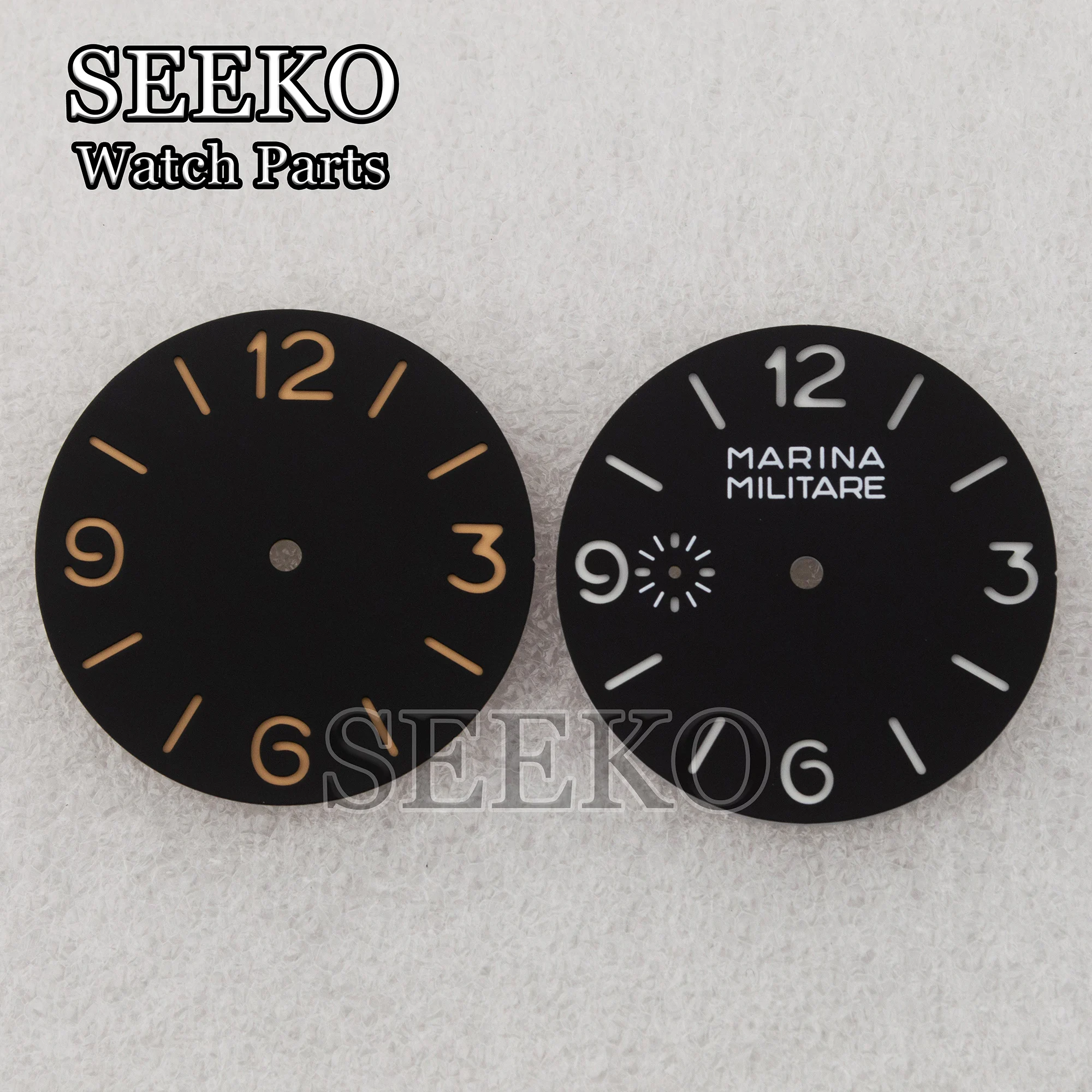 39mm Black Sandwich Watch Dial Face Luminous Markers Hands Set Fit PAM 6154 Case ETA6497 6498 ST3600 3620 Hand Winding Movement