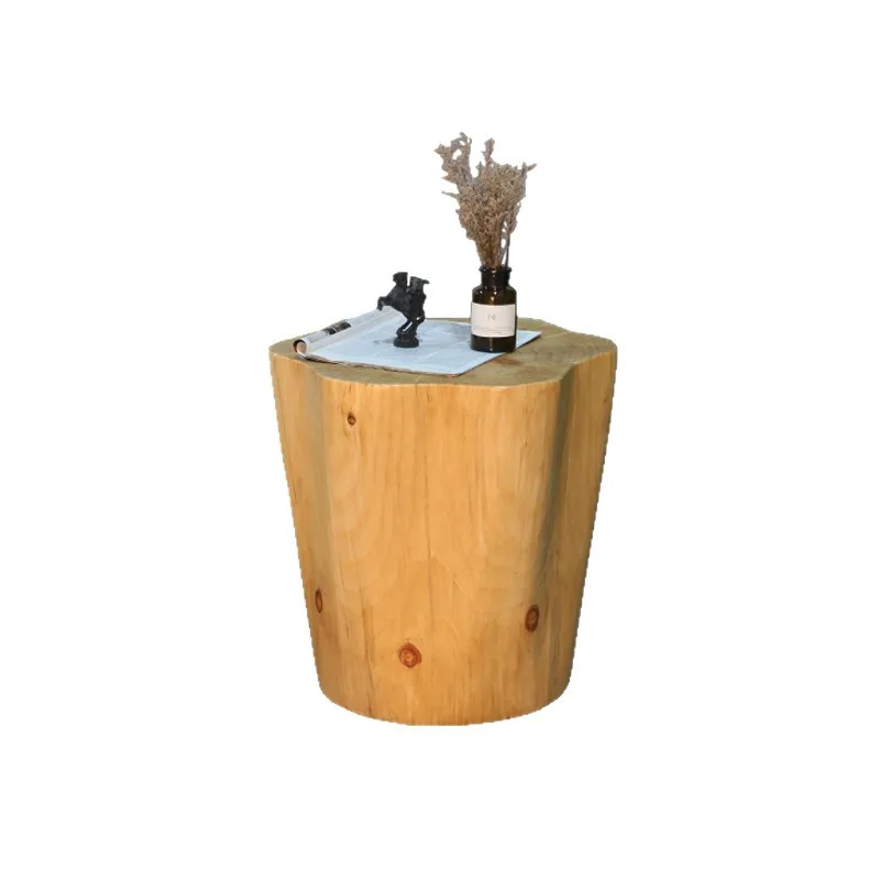 Nordic solid wood creative wooden pier edge log stump coffee coffee table personality living room corner bedside table