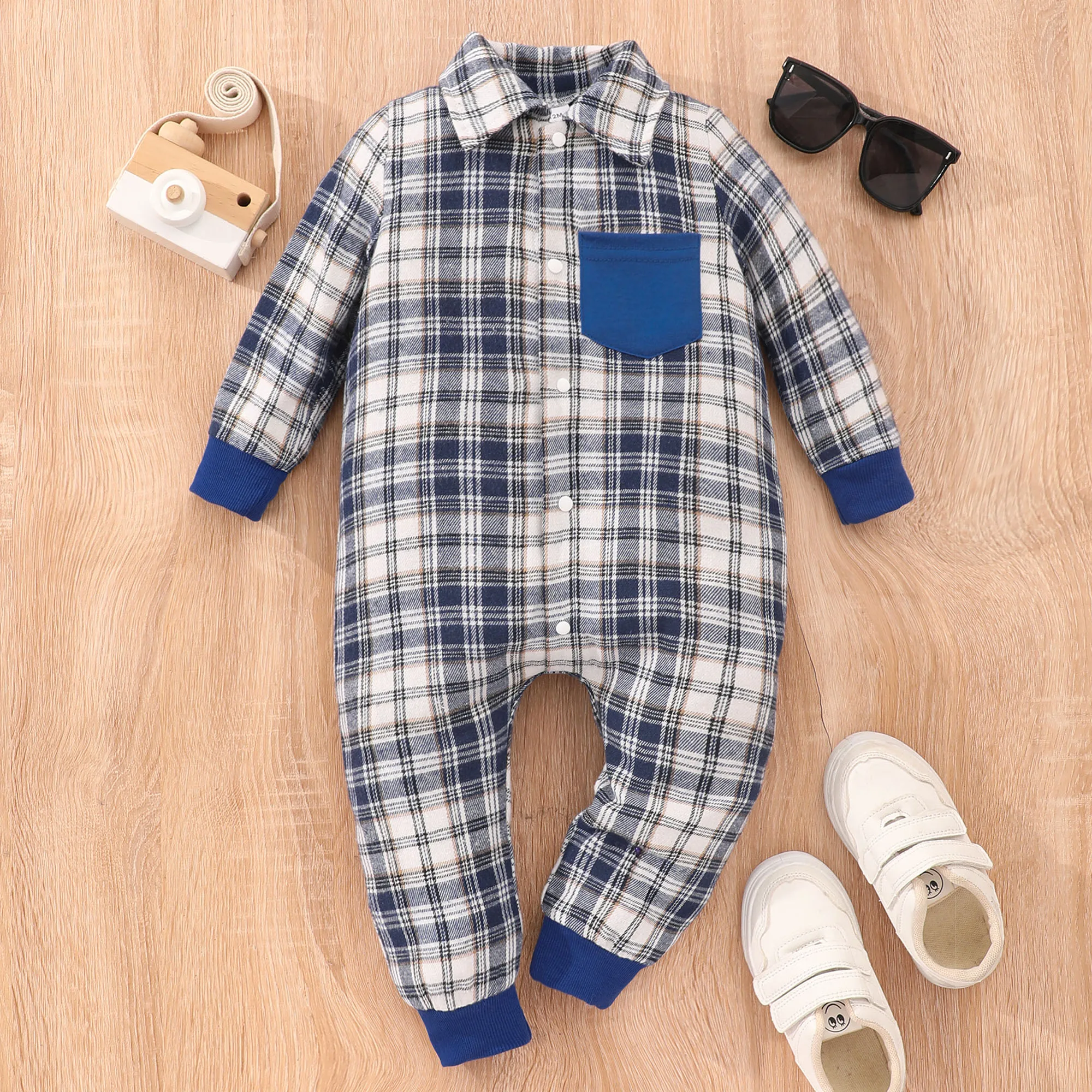 2024 Plaid Romper Baby Boy Bodysuit Long Sleeves Spring Summer Cute Newborn Baby Clothes Cotton Infant Girl One-Pieces 0 - 24M