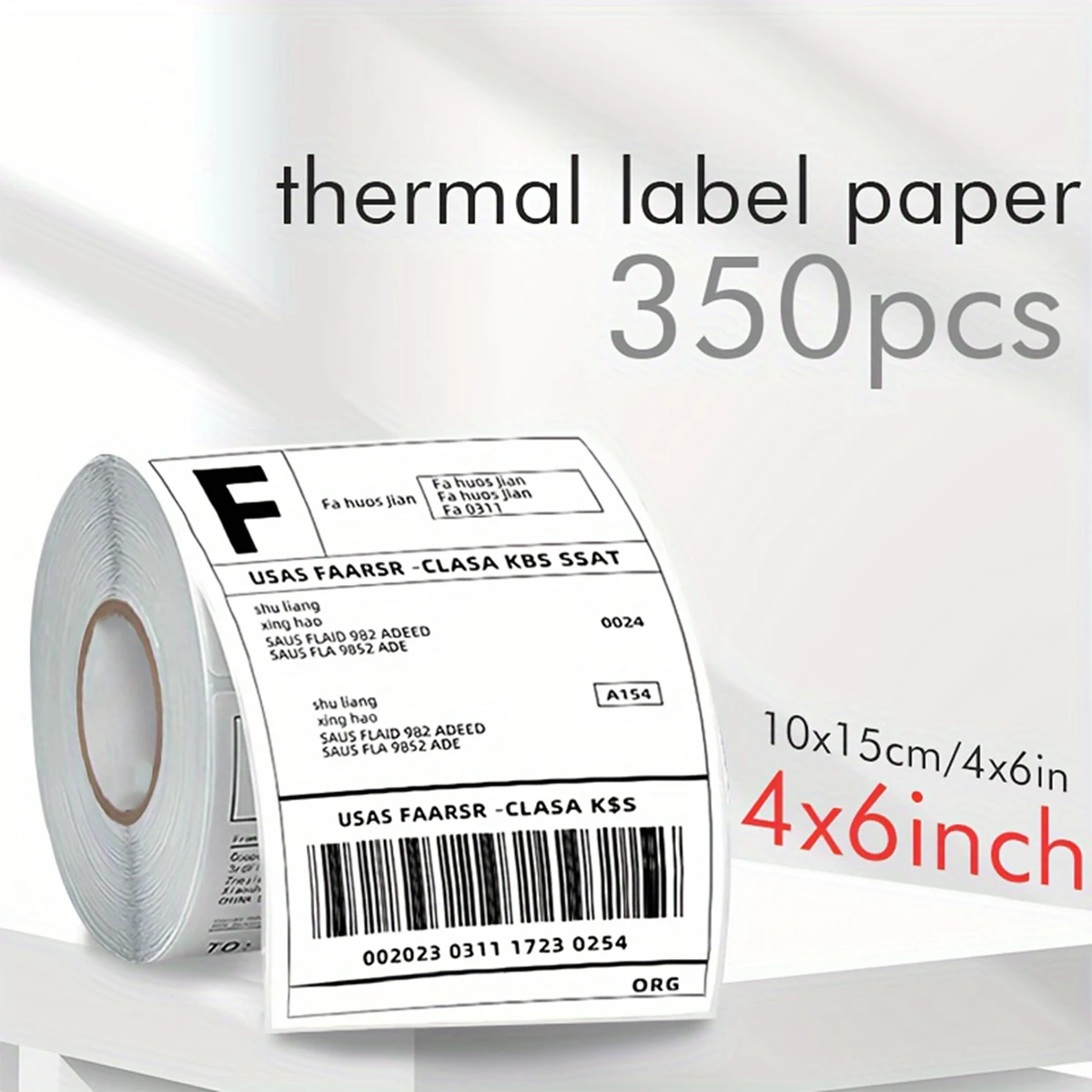 

1 Roll of White 4''X6'' Thermal Label Paper, Logistics Labels, White Shipping Labels for Thermal Label Printers