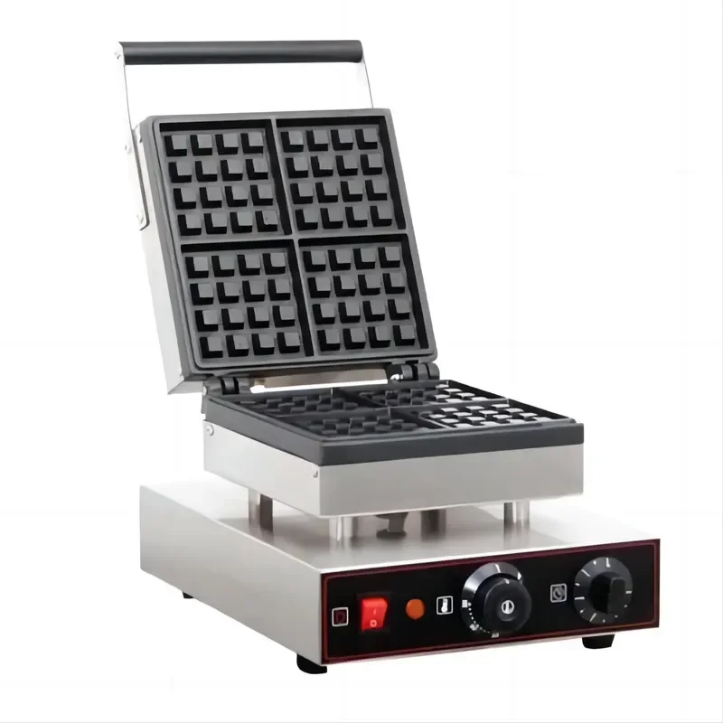 Commercial Waffle Maker Machine Electric Belgian Waffle Iron Baker for Restaurant Hotel Kitchen Use Non Stick Plate Easy