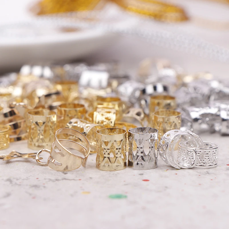 حلقة شعر مجوفة للضفائر ، تصفيف الشعر بنفسك ، إكسسوارات الشعر ، مجوهرات أقفال الشعر ، أصفاد معدنية مجففة ، 36: