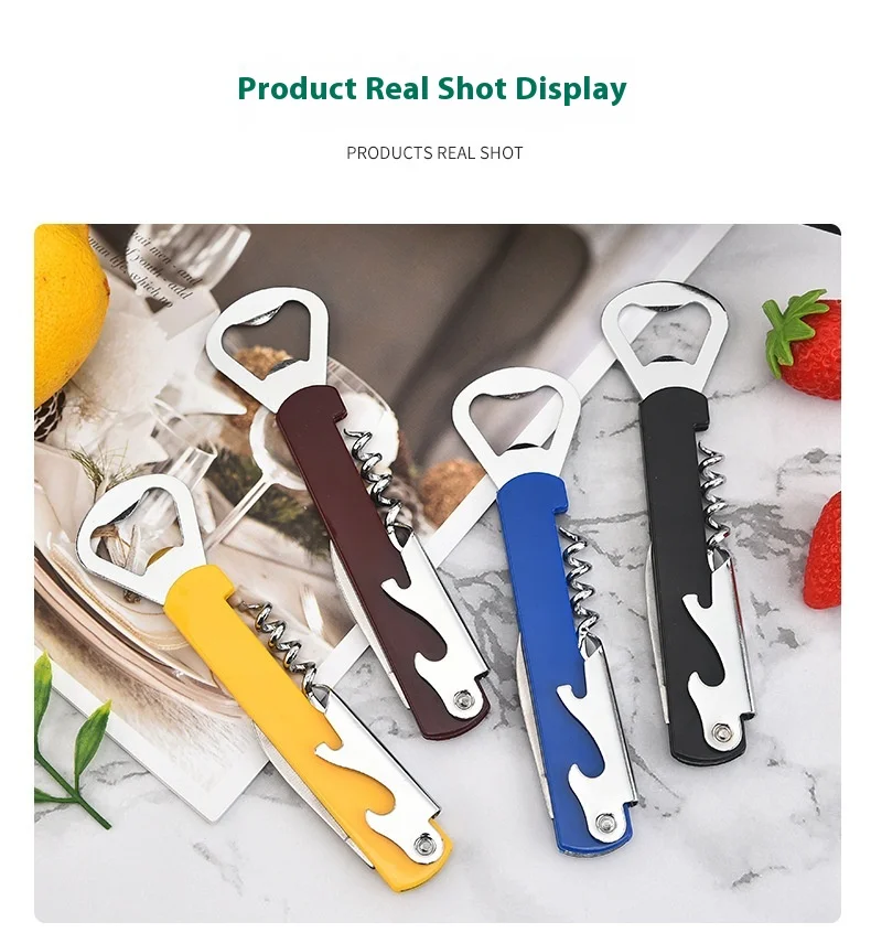 

1pc Portable Beer Can Opener Wine Bottle Opener Restaurant Gift Kitchen Tool Birthday Gift Party Supplies Integrated Lid Opener