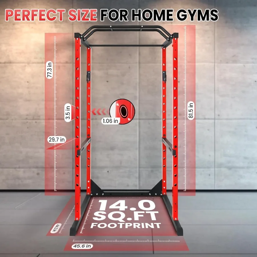 홈짐 피트니스 트레이닝용 풀업 바가 있는 스쿼트 랙, 1200파운드 무게 용량의 파워 랙, 내구성 강한 운동 기구