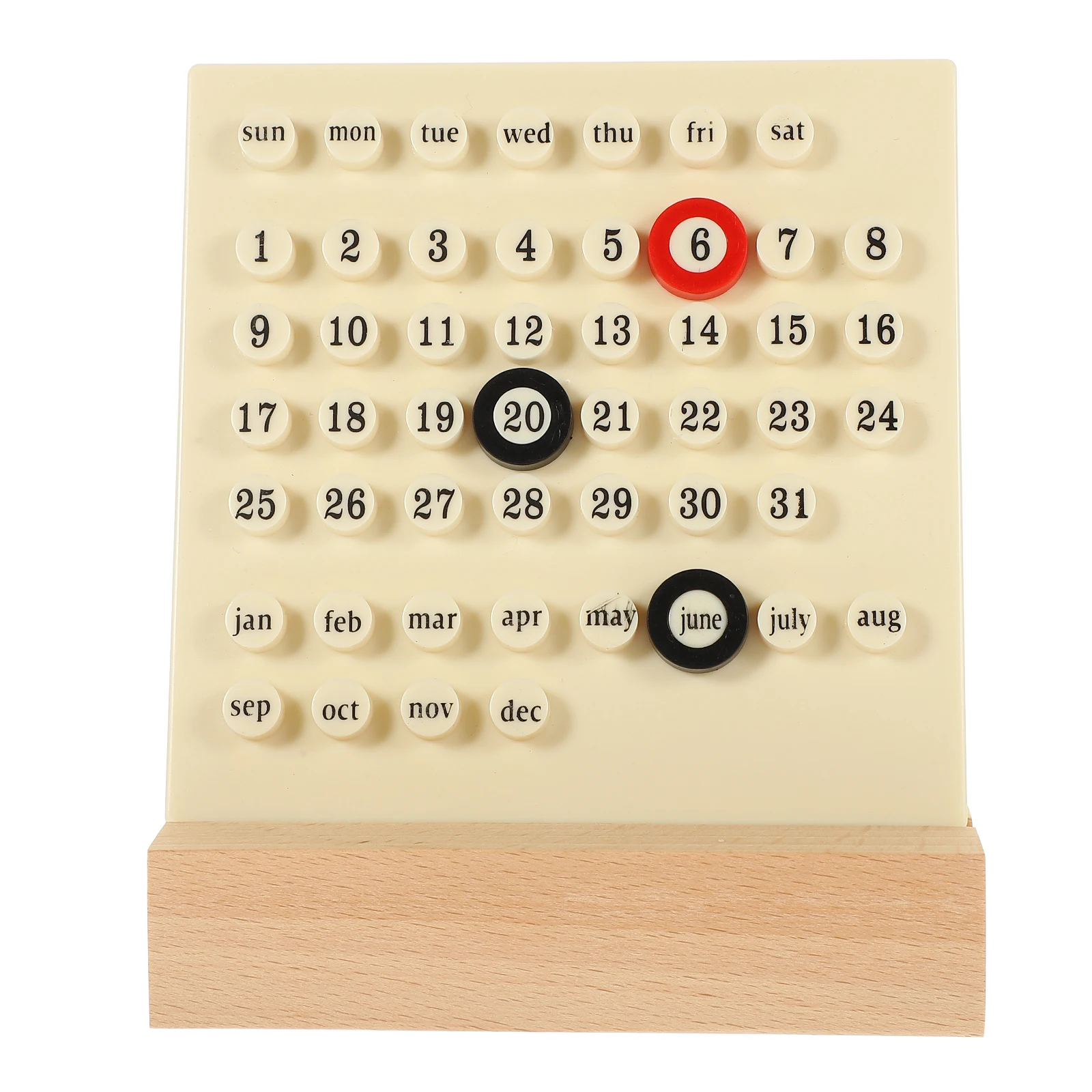 

Perpetual Calendar Stylish Wood Desk Office Decor Daily Date Change Reusable Mini Desktop Plastic Design Calendar