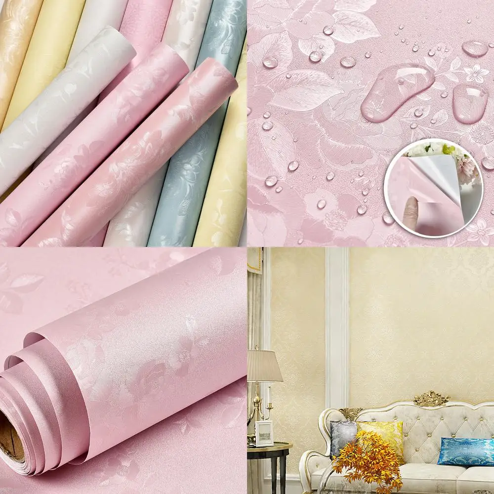 ورق حائط ذاتي اللصق على الطراز الأوروبي البسيط مزين بالزهور شحن سريع PVC مقاوم للماء وقابل للغسل وقابل للتقشير واللصق للاستخدام المنزلي #1