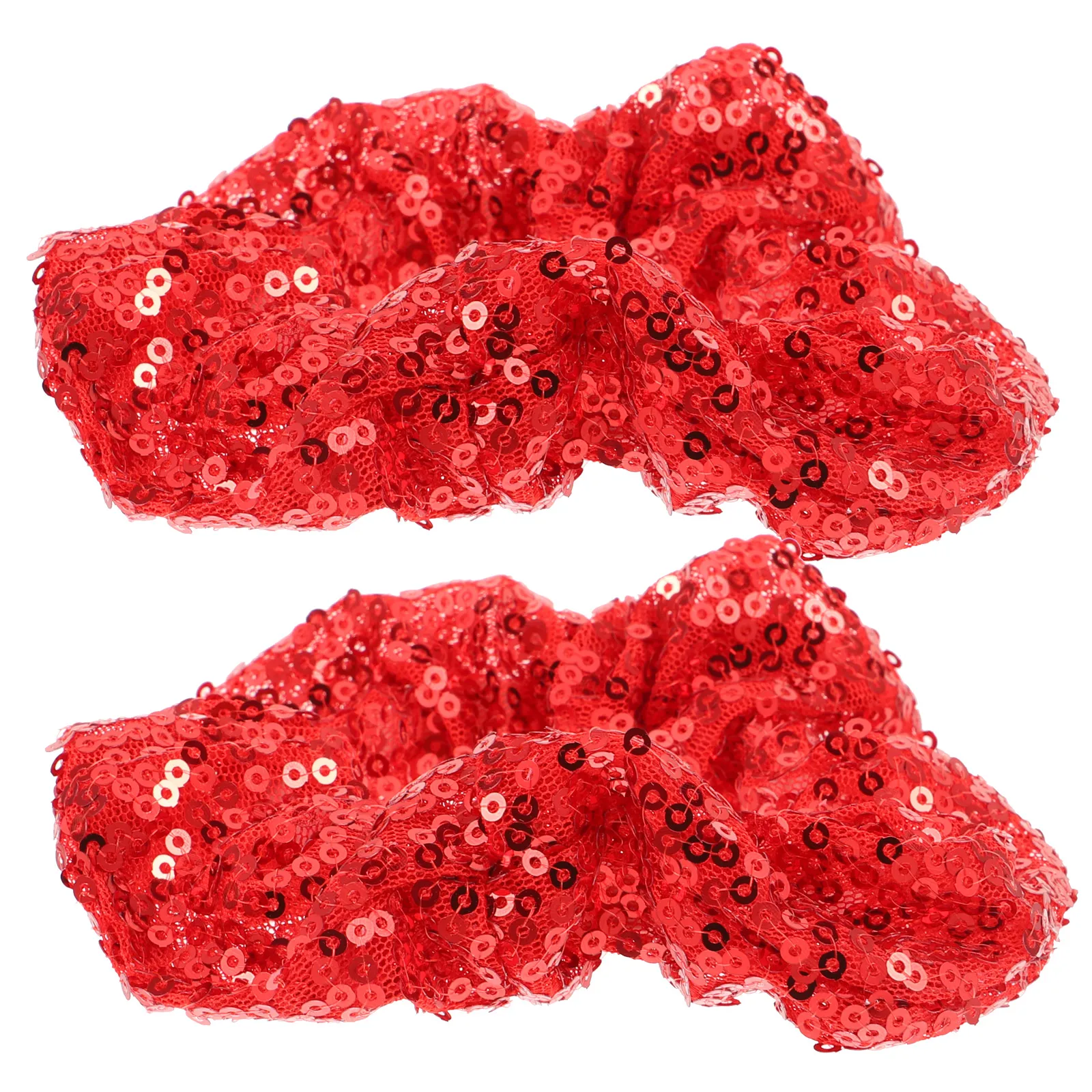 

2pcs Sequin Colorful Elastic Christmas Ring for Girls Hairstyle Christmas Hair Ties Elastic Hair Rope Accessories