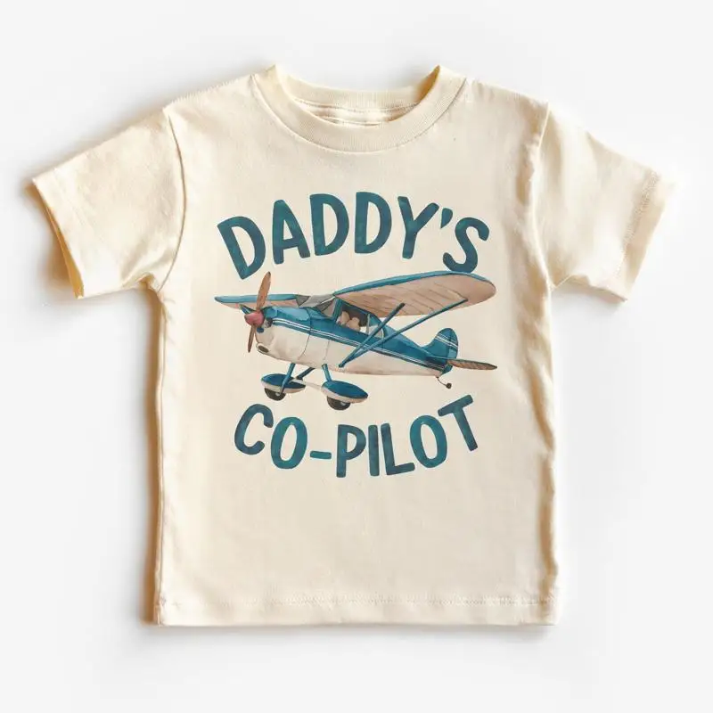 Daddy'S Co Pilot Toddler T Shirt Airplane Future Kids Childs First F