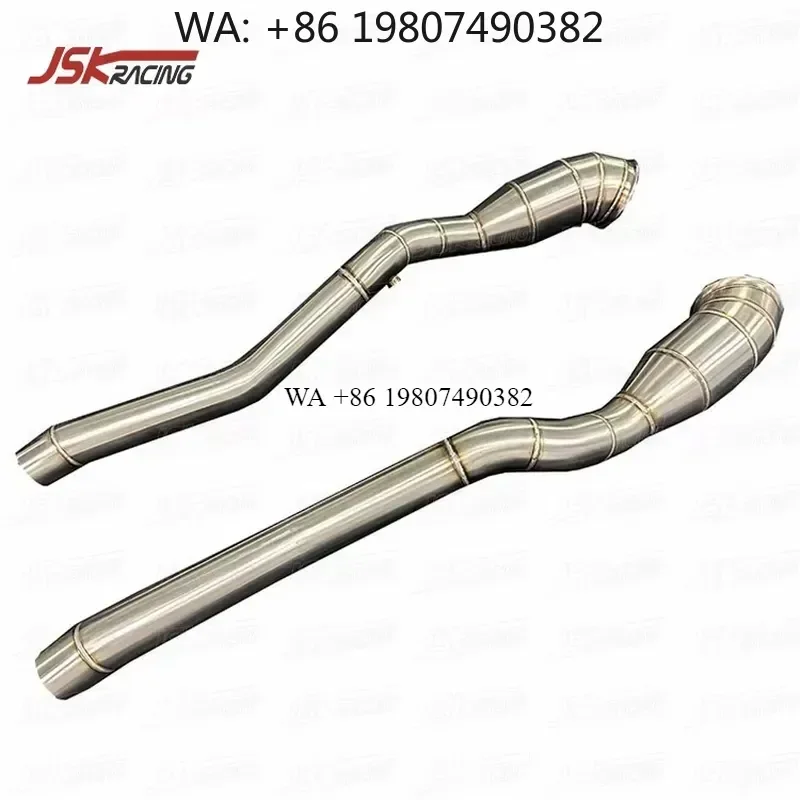 Wmwmnu Stainless Steel Exhaust Downpipe Tips for 2013-2015 F12 Berlinetta Muffler Pipe Car Styling Accessories