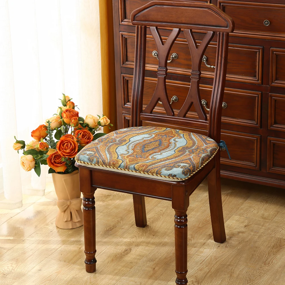 American style chair cushion, thickened sponge cushion, retro high-end solid wood dining cushion, European high-end luxury cushi