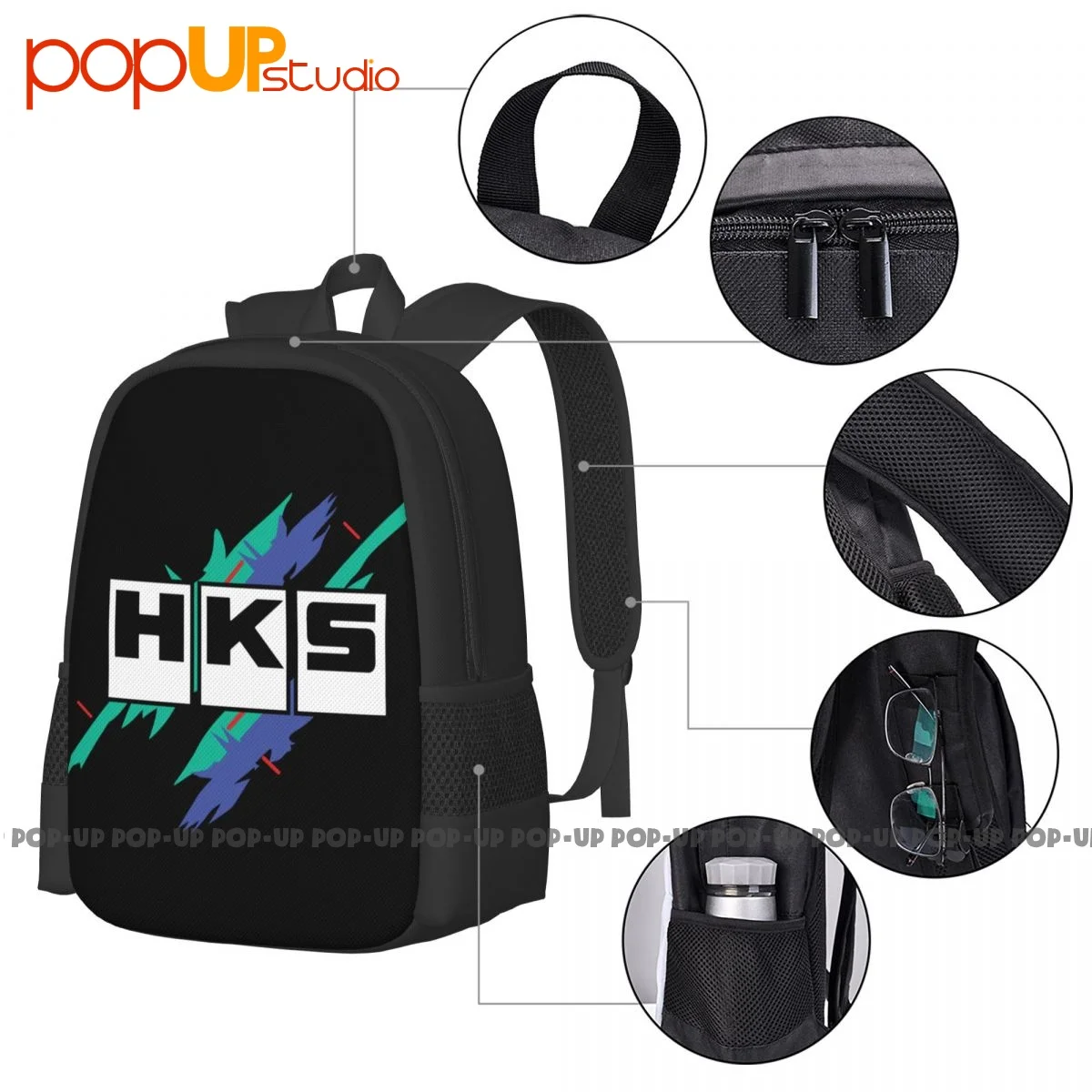 Hks , Jdm, Hks Backpack Large Capacity Cute Schoolbag Eco Friendly School Sport Bag