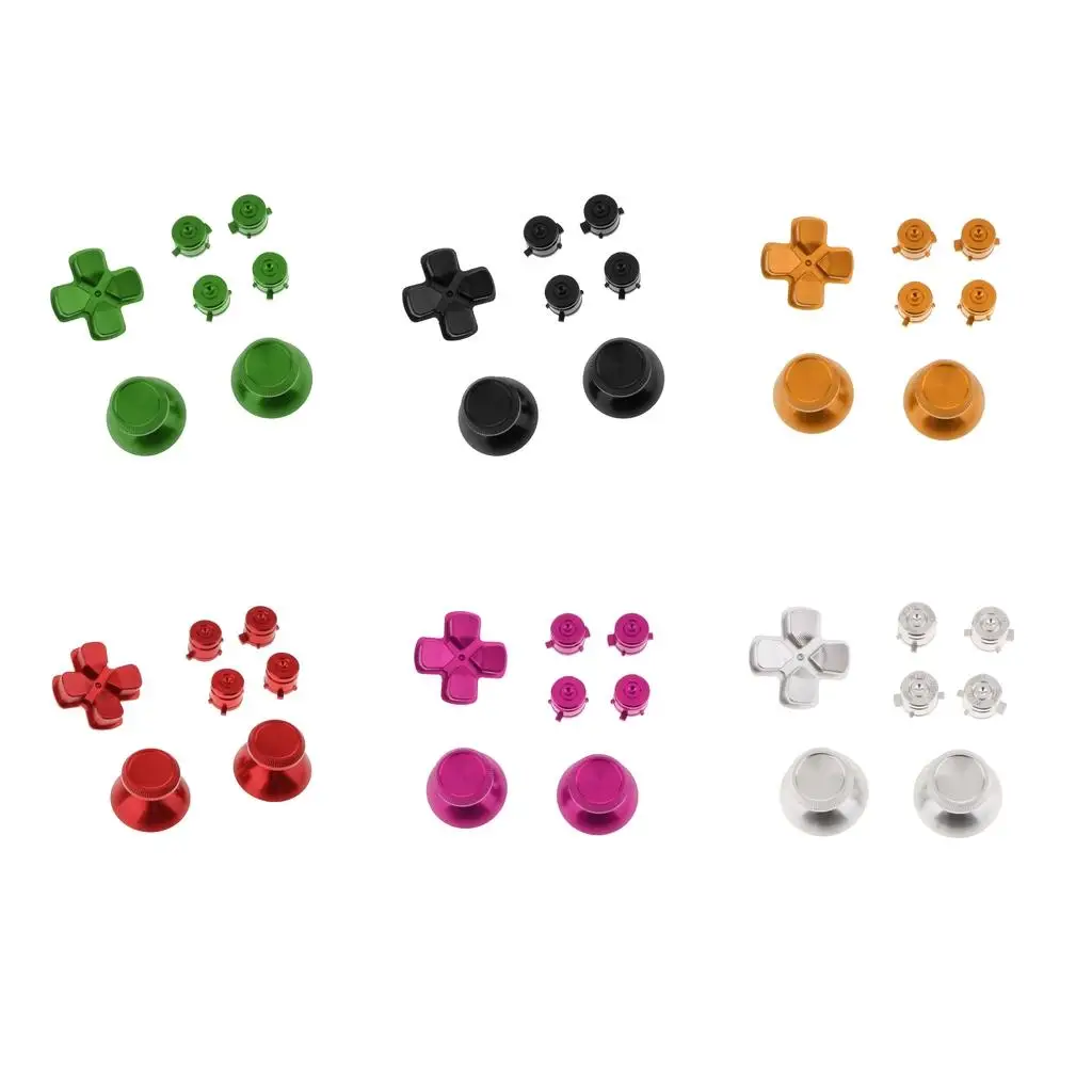 ABXY ボタン + サムスティック コントローラー用クローム D パッド Mod セット