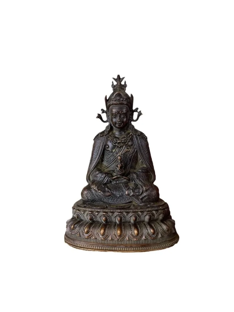 Tibet Busddhism siège en cuivre Guru Padmasambhava Rinpoche bouddha Statue artisanat