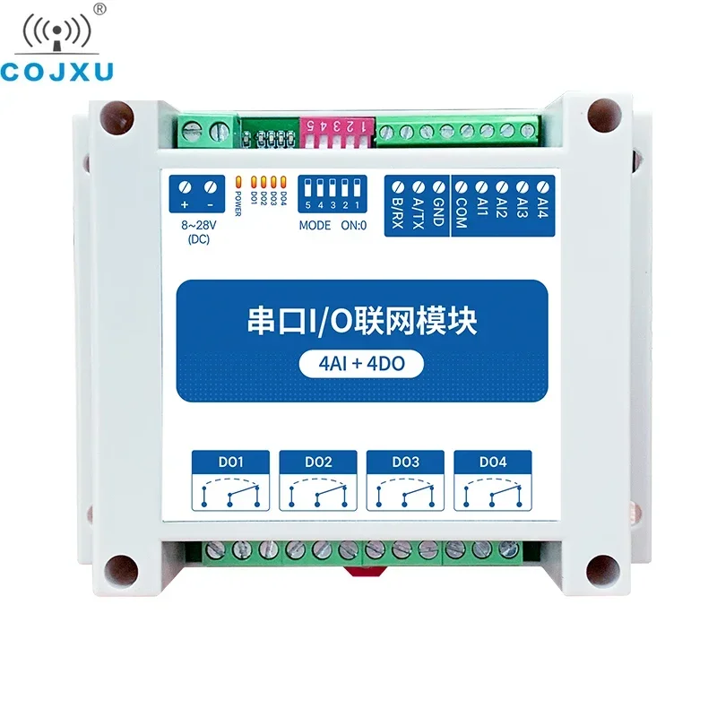 RS485 ModBus RTU I/O Network Modules with Serial Port COJXU MA01-XACX0440 for PLC 4AI+ADO 4 Switch Output  Watchdog