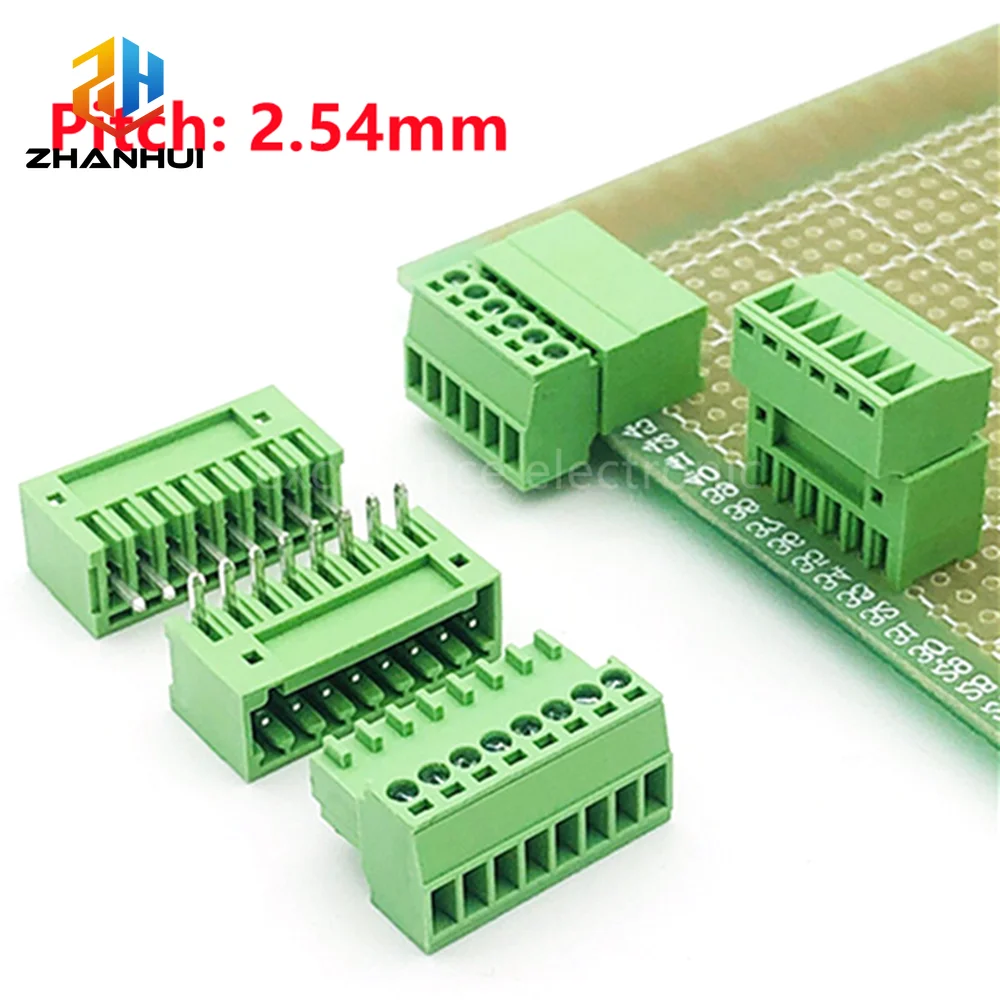 Terminal Block 15EDG 2EDG Male Female Kit 2.54mm 3.5mm 3.81mm 5.08mm Pitch 2-12Pin PCB Screw Type Plug Socket Connector 5 Sets