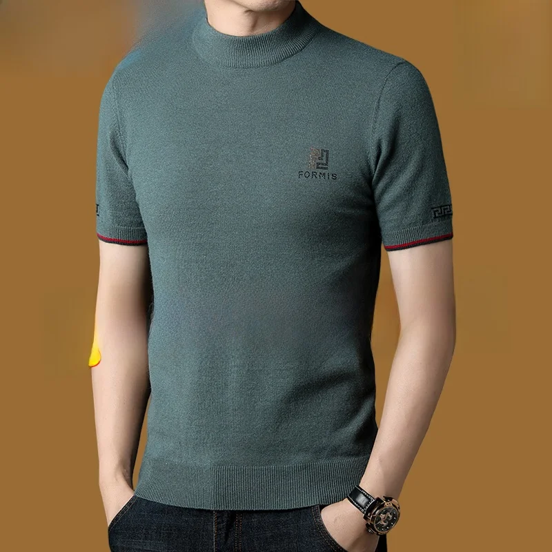 

Мужской осенне-зимний тонкий свитер TUCANO с высоким воротником, вязаный, повседневный, однотонный