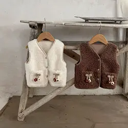2025 New Baby European and American Vest Autumn and Winter Baby Cardigan Vest Baby Sleeveless Vest Coat
