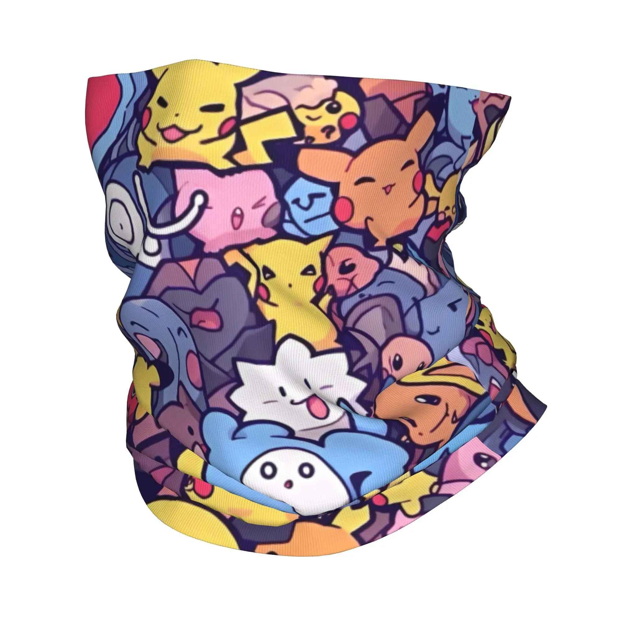 

Pokemon Characters Pikachu Cartoon Bandana Neck Gaiter Printed Balaclavas Wrap Scarf Multi-use Headband Running for Men Women