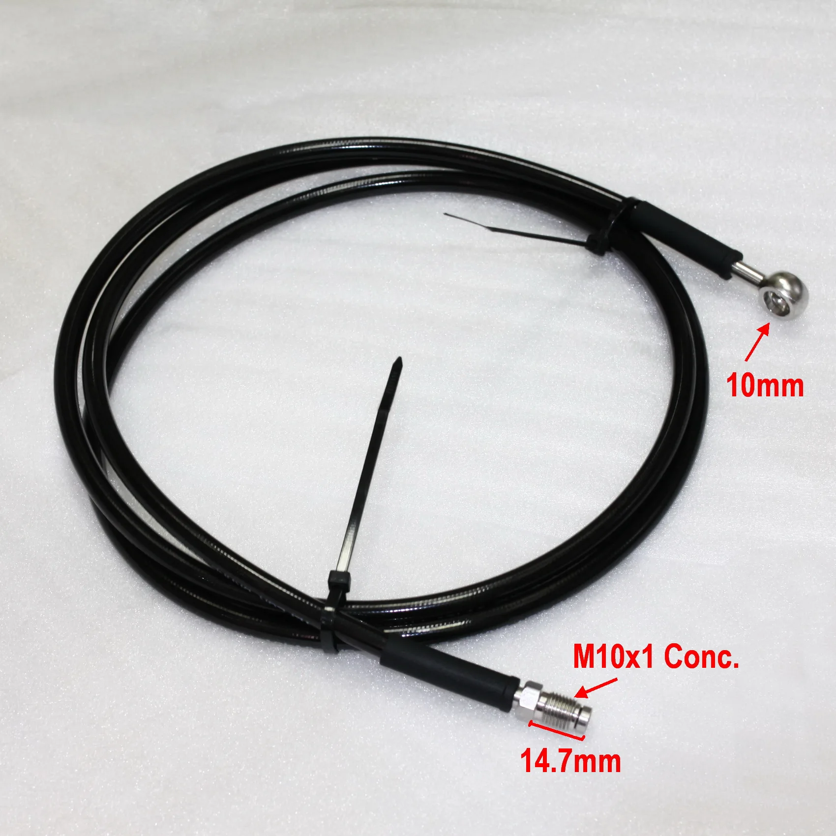 AN3 Stainless Steel Braided PTFE Clutch Line Brake Hose For Racing Car M10x1 Male Swivel + 10mm Banjo