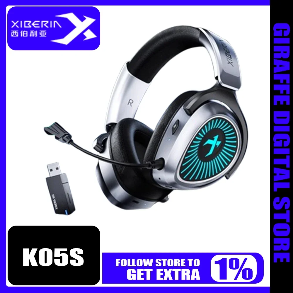 Xibeira K05S Wireless Bluetooth Headset 4 Mode 2.4g Esports Gaming Headphone 7.1 Plug-in Pc Gamer Accessories Gamer Headphones