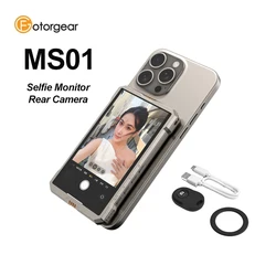 NEW Fotorgear MS01 Monitor Screen for iPhone Android Smartphone Rear Camera Vlog Magnetic Selfie Monitor Screen VS KingMa PH01