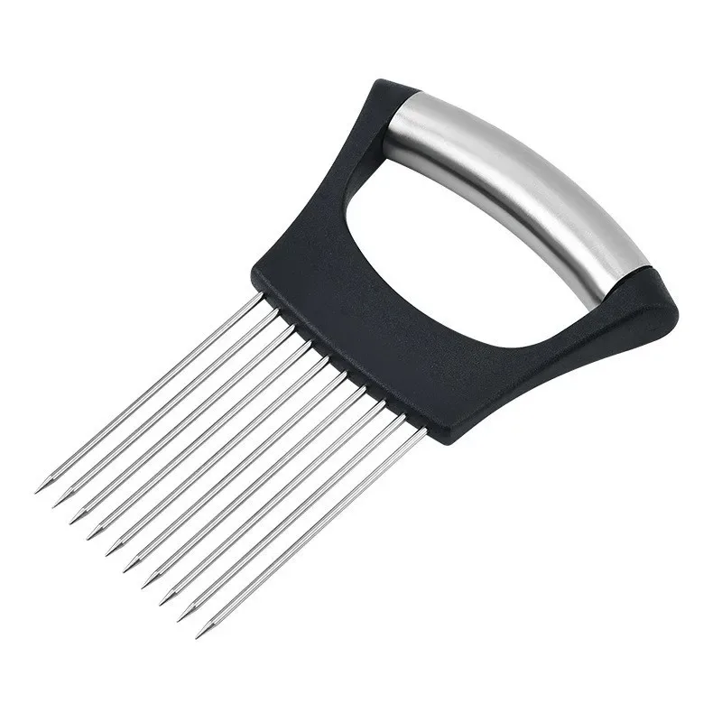 For Full Grip Stainless Steel Onion Slicer Holder, Multipurpose Meat Tenderizers, Vegetable Potato Tomato Lemon Cutting Tool