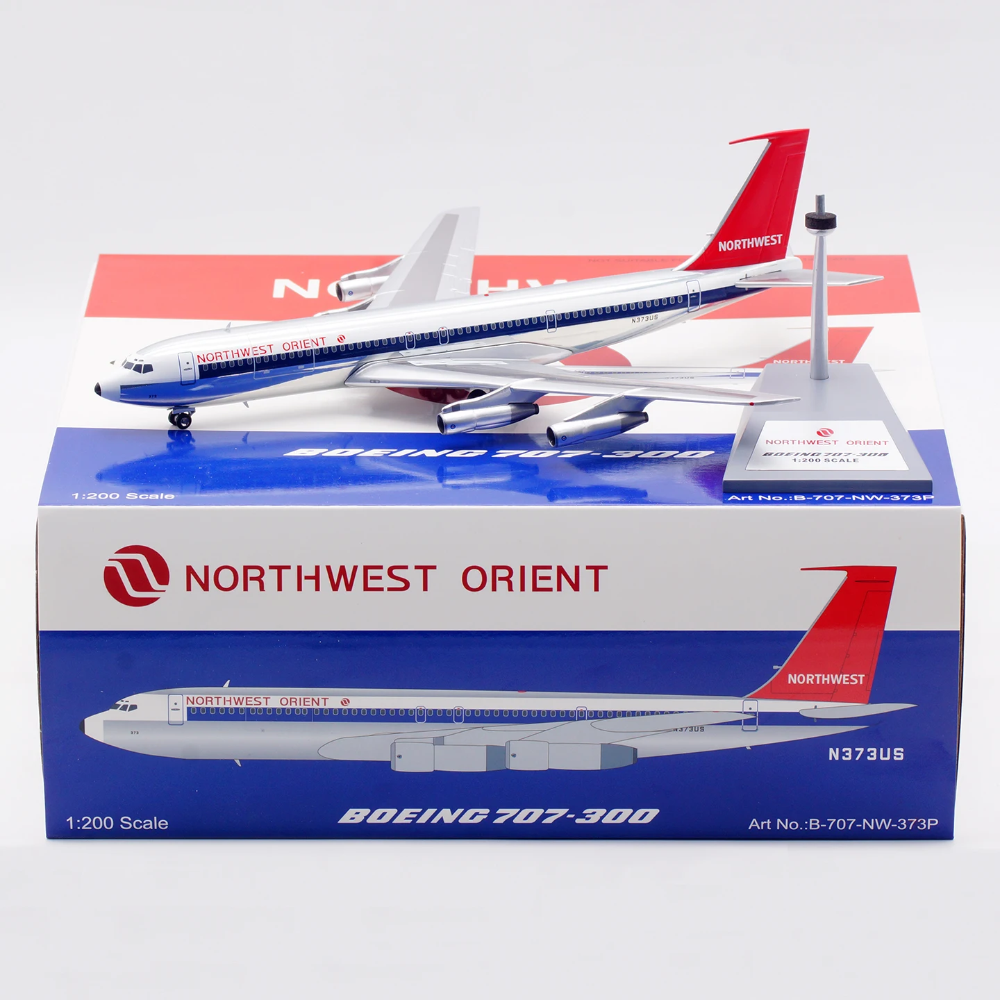 

B-707-NW-373P Alloy Collectible Plane Gift B-Models 1:200 Northwest Orient Boeing B707-300 Diecast Aircraft Jet Model N373US