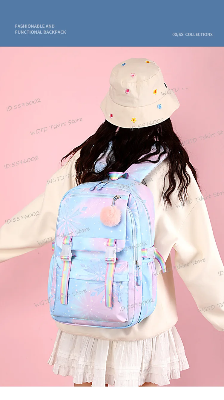 KPop デーモンハンターズ バックパック レター A-Z プリント ナップザック ファッション ブックバッグ ホットムービーガール 大容量リュックサック 学生スクールバッグ